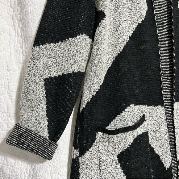 LILY MORGAN Graphic Oversized Maxi Knit Cardigan, Size Medium-#323 - Picture 7 of 8